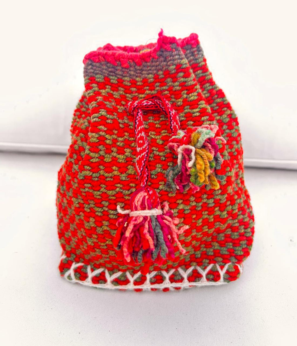 Small orange bag with patterns
