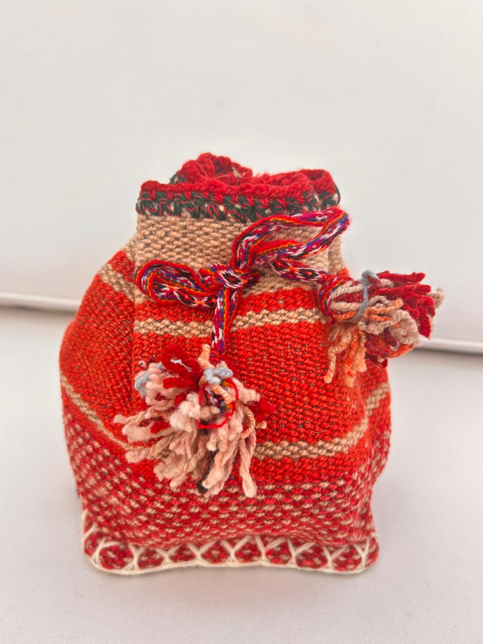 Small Red Woven Bag