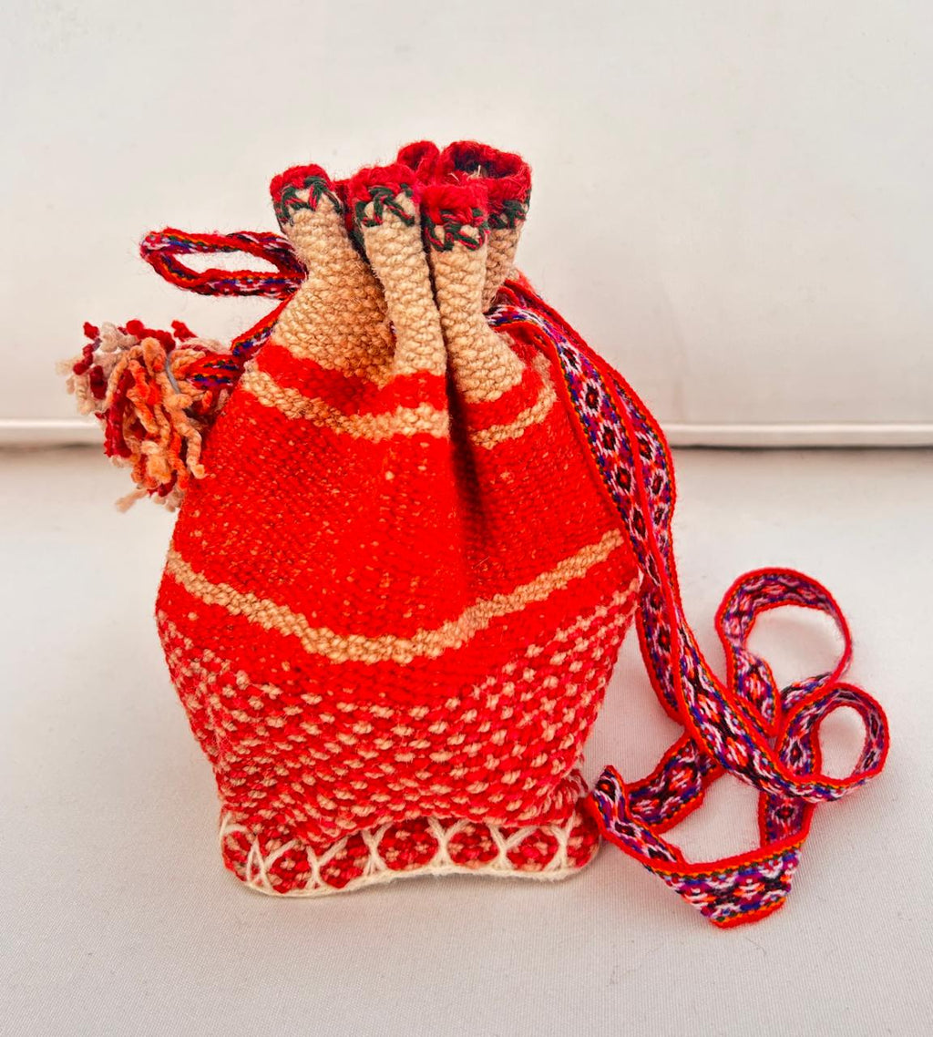 Small Red Woven Bag