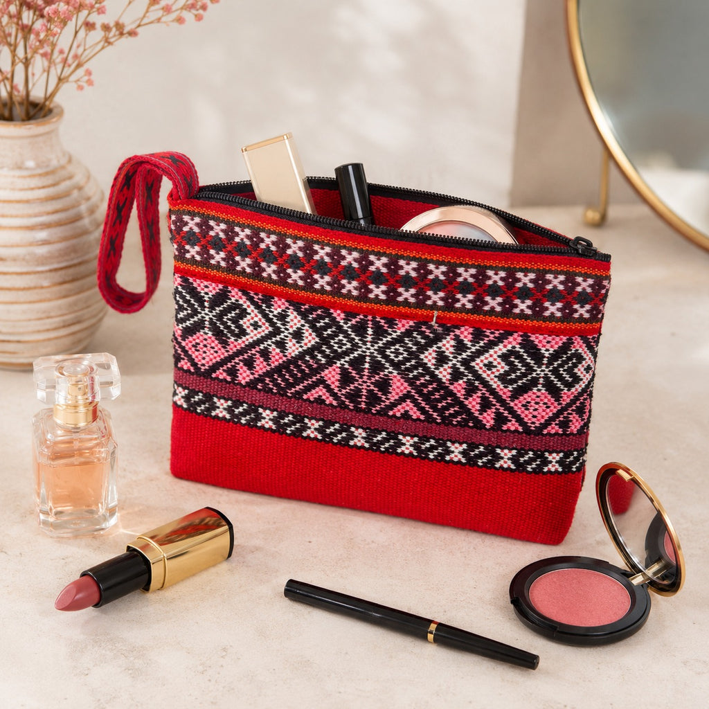 Red Woven Pencil Case
