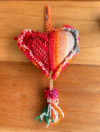 Handmade Andean Wool Heart Ornament – Andean Hanging Decor