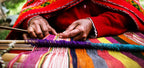 Handwoven Andean Table Runner – Red Geometric Pattern